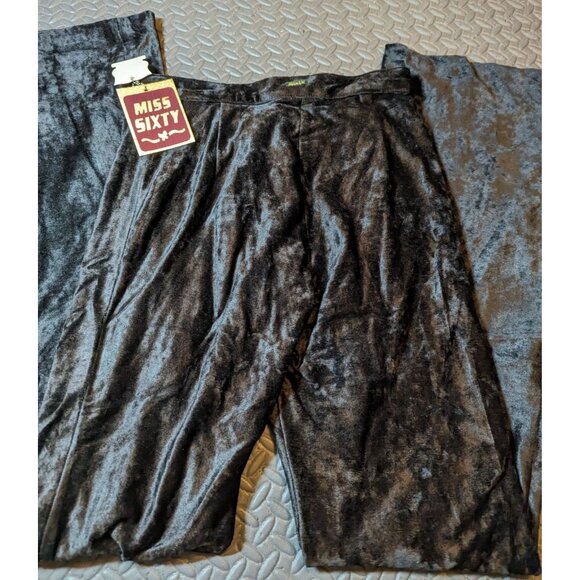 NWT Vintage RARE Classic Miss Sixty Velvet wide leg pant Black Size 29 - Picture 8 of 8